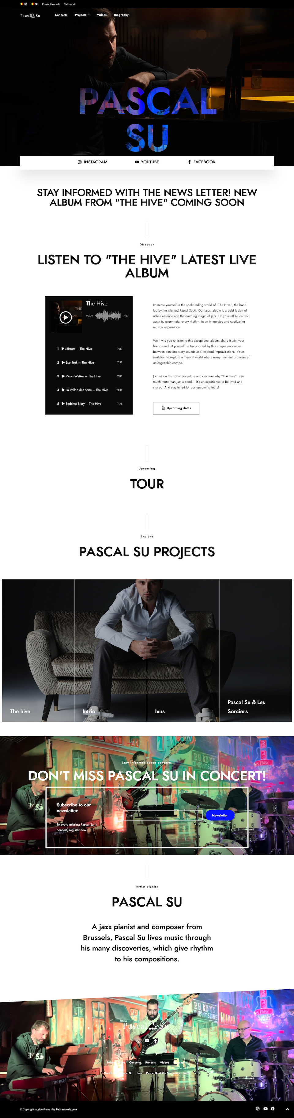 Nouvelle page d'accueil du site de Pascal Suski avec une palette de couleurs harmonieuse et un design élégant